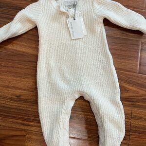 Cozy White Knit Baby One Piece